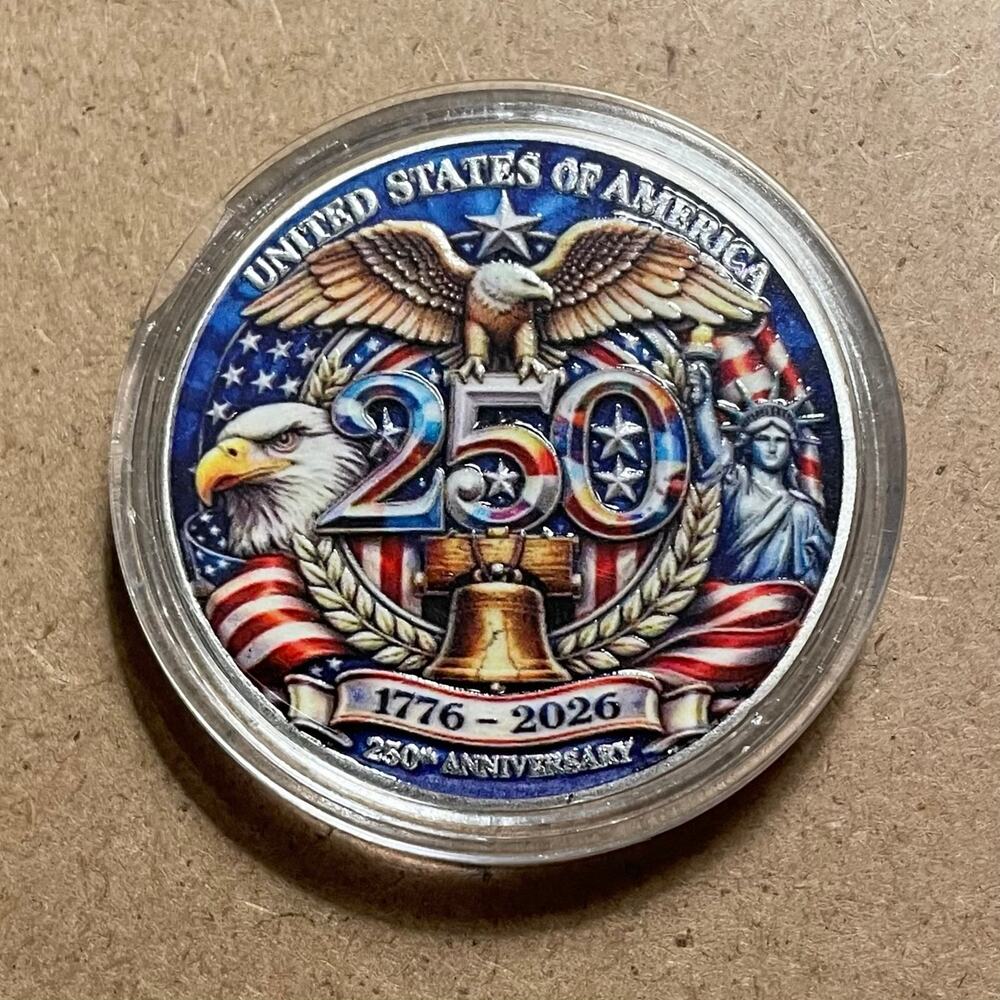 United States of America Anniversary Commemorative Enamel Coin & Protective Case